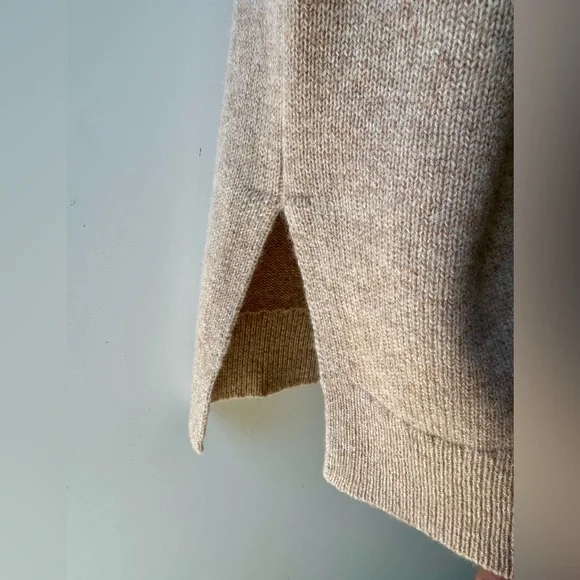 Theory 100% Cashmere Tan Cowl Turtleneck Vest Sweater Sleeveless Top, S - Picture 8 of 16